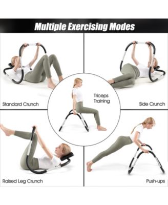 Portable AB Trainer with Headrest and Foam Handle for Office Home Gym-White