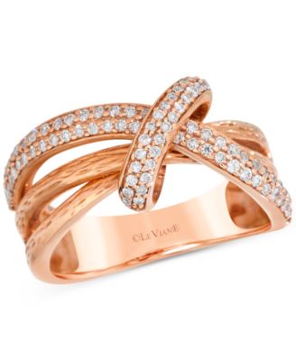 Le Vian - Vanilla Diamond Textured Knot Crossover Ring (3/8 ct. t.w.) in 14k Rose Gold