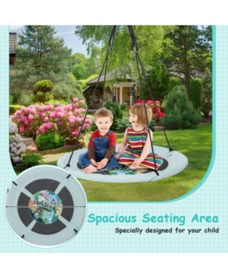 40 Inches Saucer Tree Swing with Adjustable Hanging Ropes and 900D Oxford Fabric