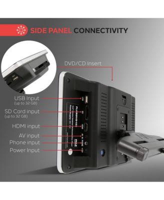 10.5'' Car Headrest DVD Player, HDMI, USB, SD, FM Transmitter