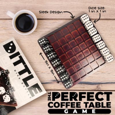 Games - Dittle - Dice Battle | Ages 6+ | Unique Wooden Coffee Table Games For Adults And Family  | Best Board Games For Kids
