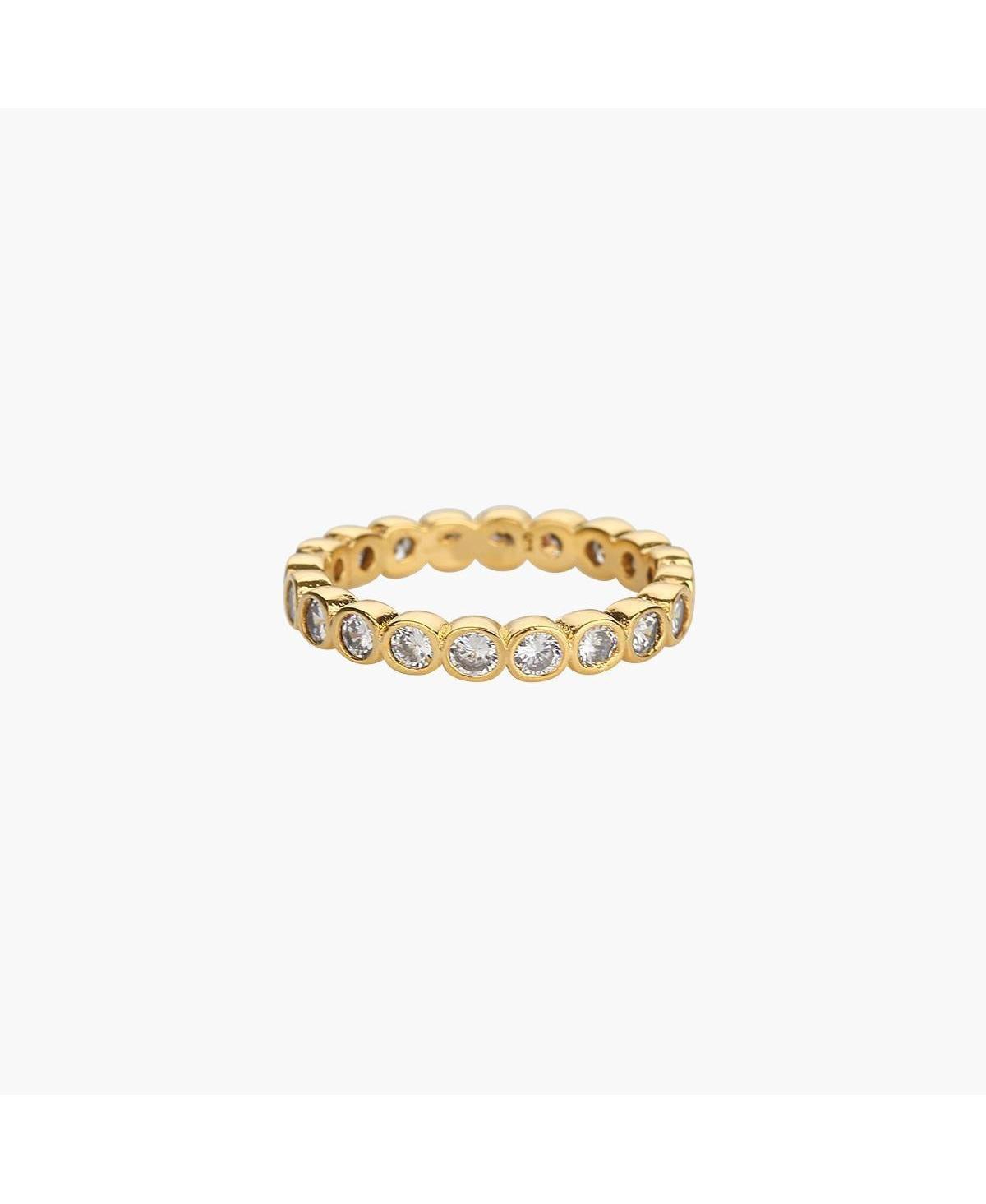 Sterling Silver 18k Gold Plated Margot Eternity Band Ring Size 7 - Gold