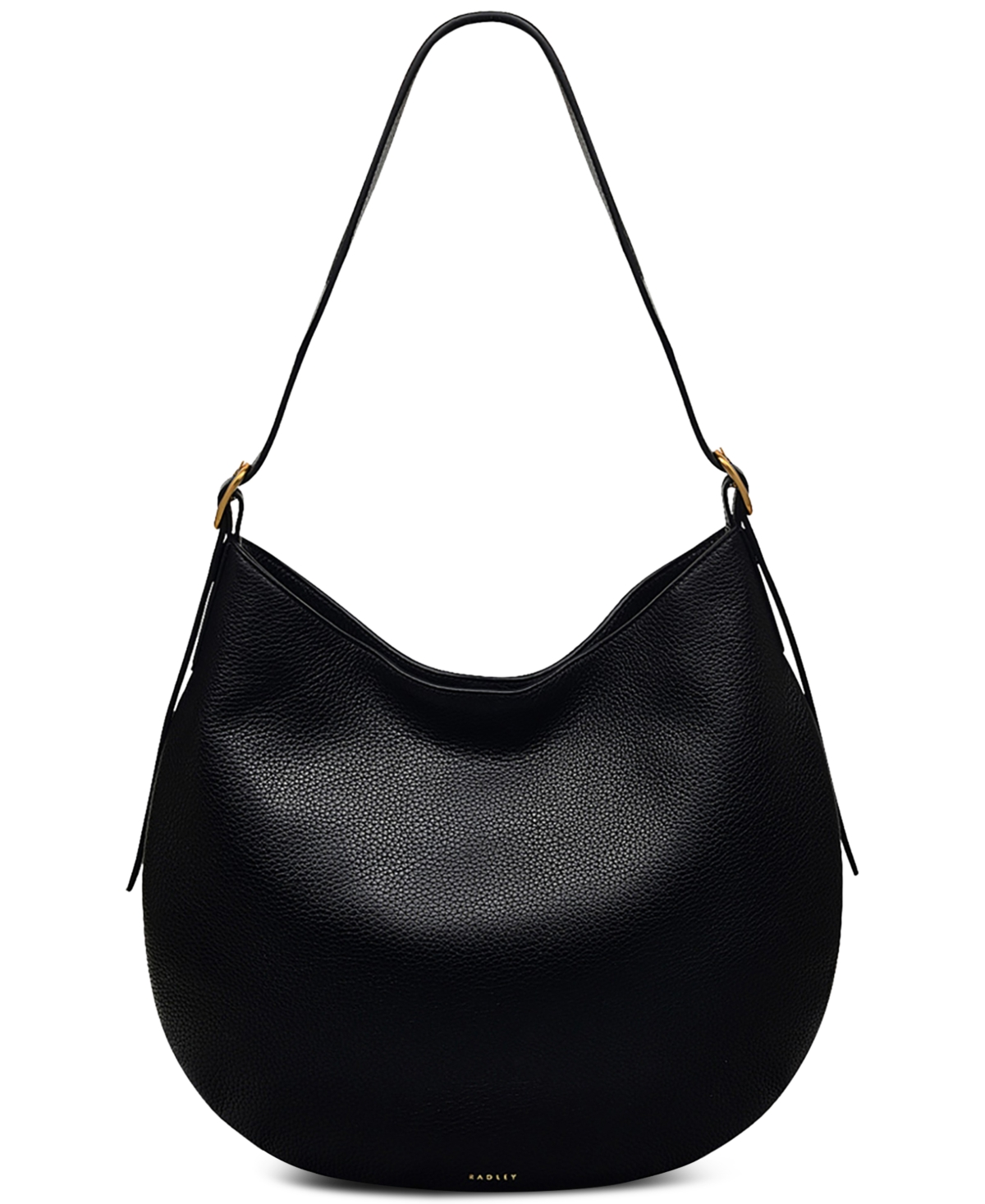 Kensington Place Leather Open Top Shoulder Bag - Black