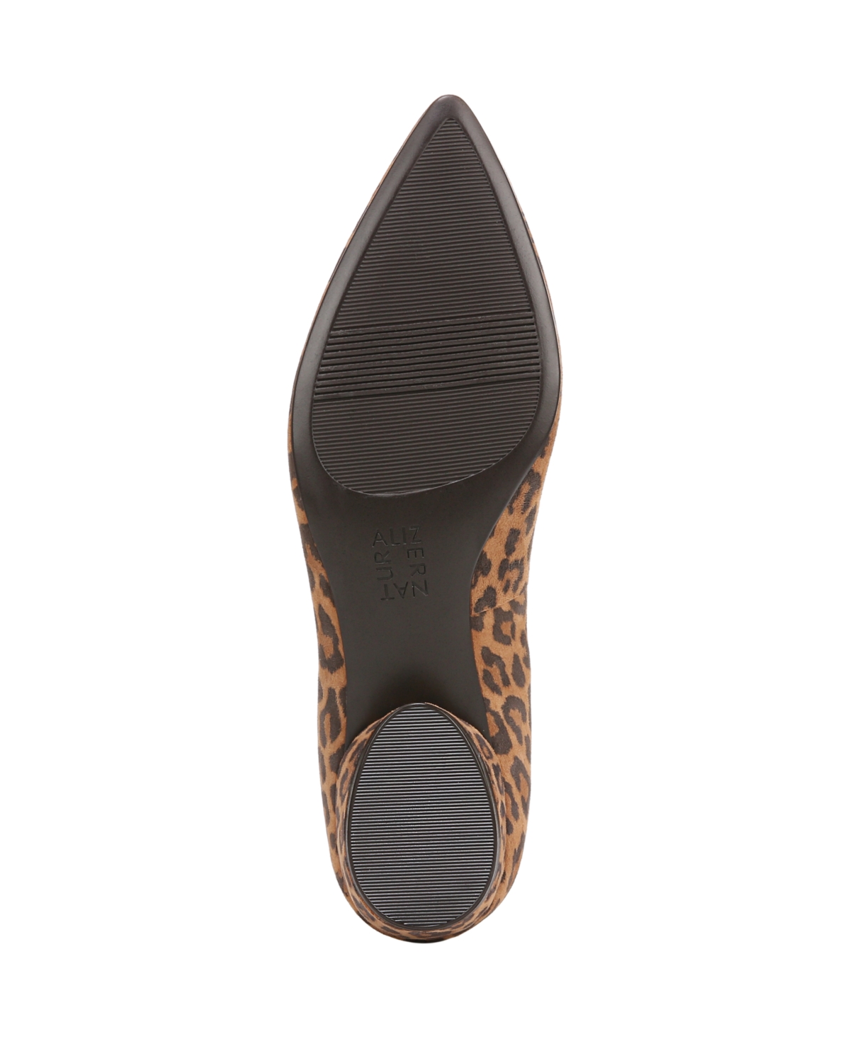 Naturalizer Becca Low-heel Pointed Toe Flats In Dark Tan Leopard Print Suede