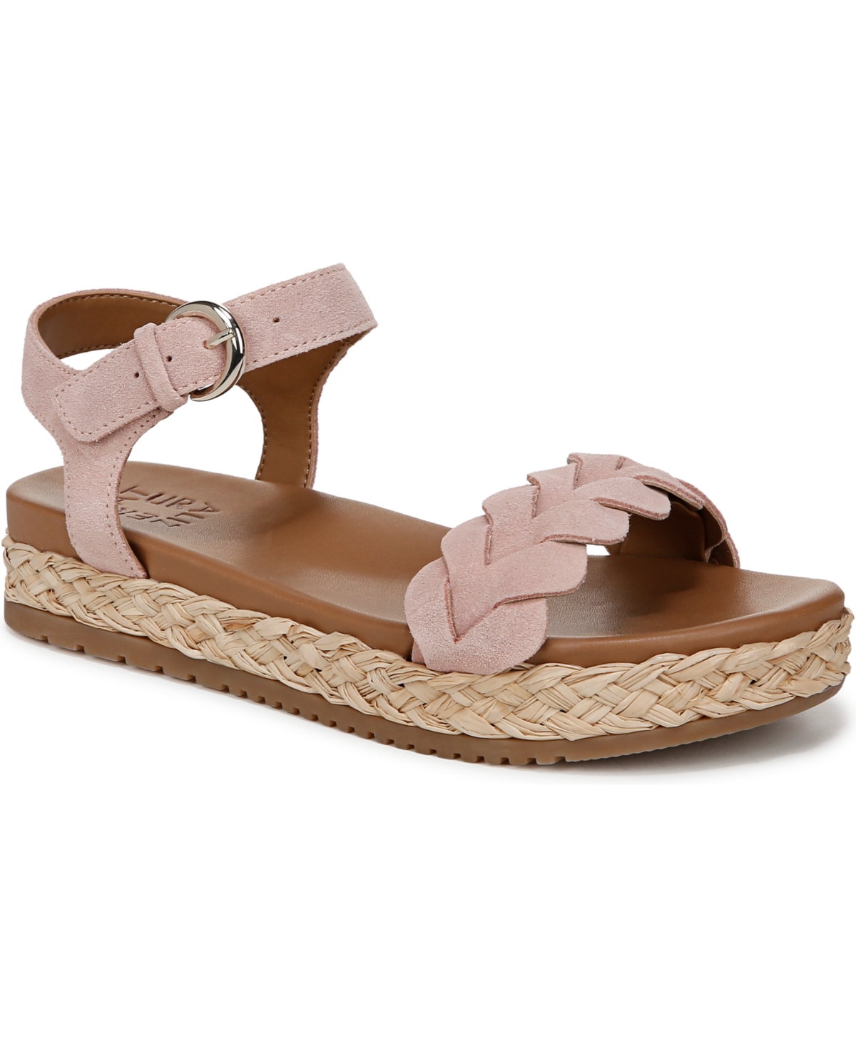 Naturalizer Neila Ankle Strap Platform Sandal In Cameo Blush Pink Suede