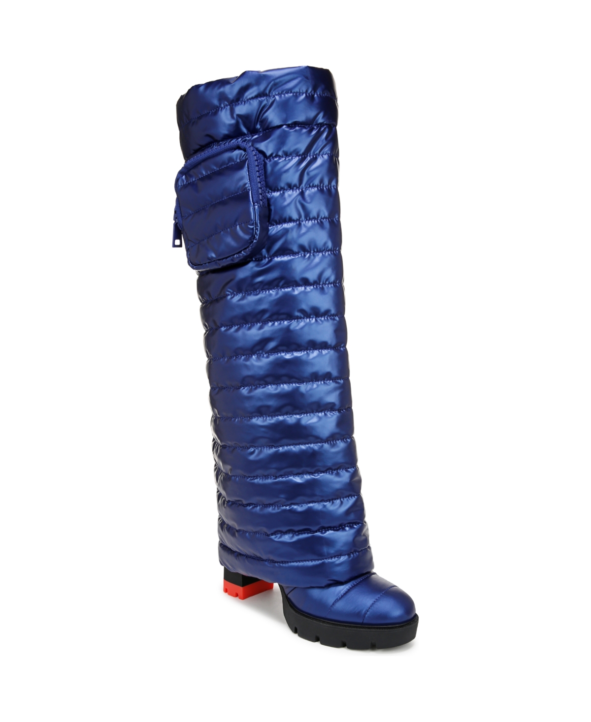 Naturalizer Crosswalk (attachable Legwarmer) Cold Weather Water Resistant Booties In Electric Blue High Shine Nylon