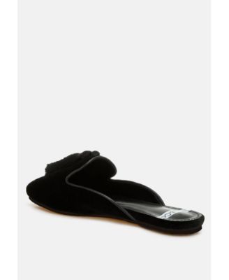 Cardinal Tassel Detail Velvet Mules