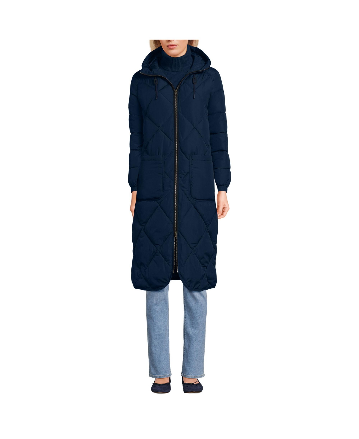 Lands' End Women's FeatherFree Insulated Diamond Quilted Maxi Coat