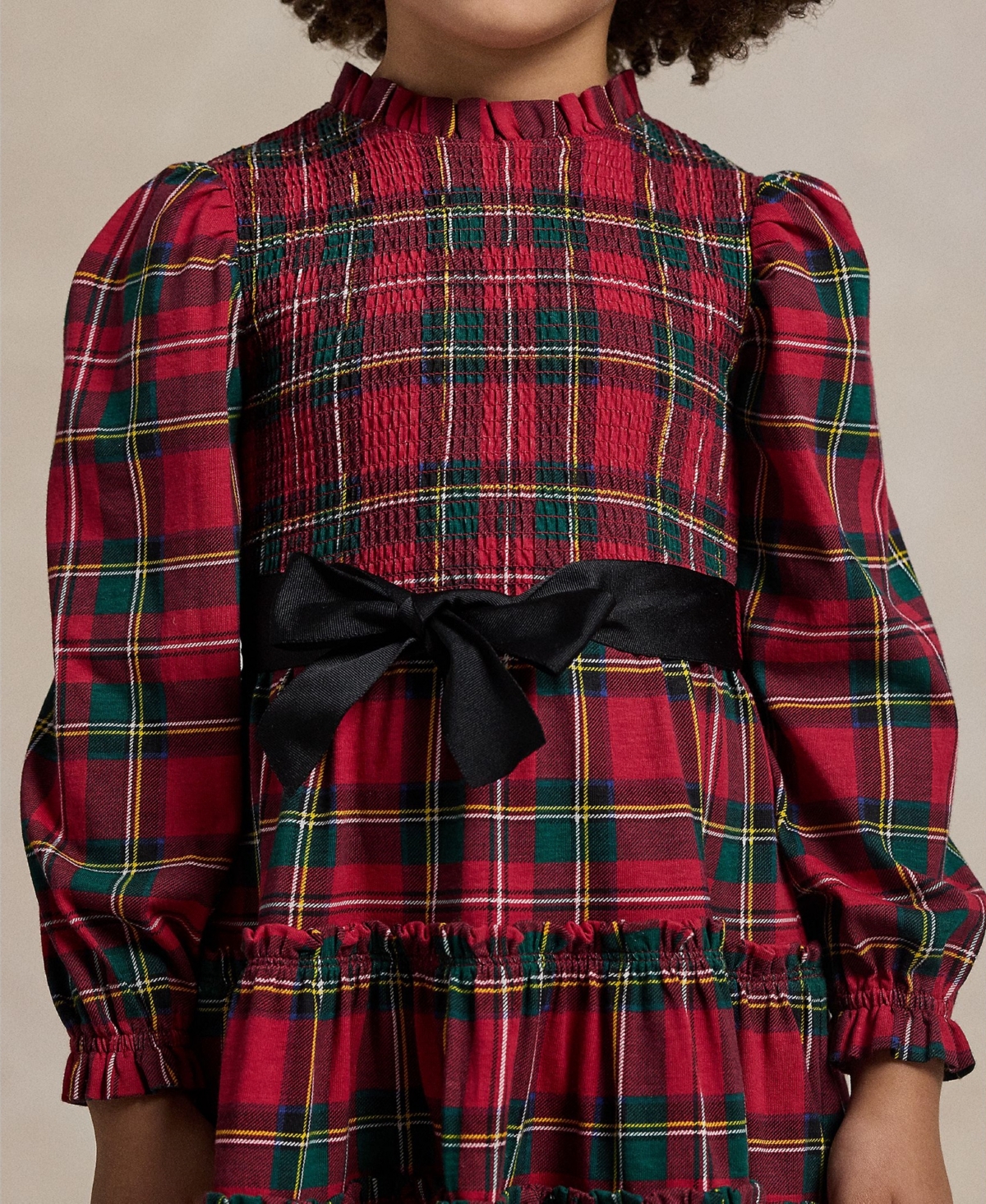 Polo Ralph Lauren Toddler and Little Girls Plaid Smocked Cotton Jersey Dress