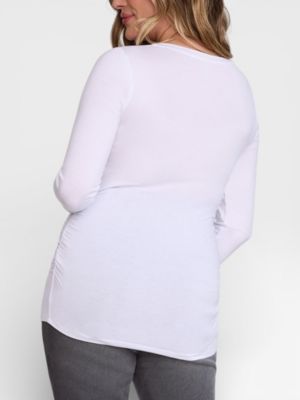 Maternity Motherhood V-Neck Side-Ruched Long Sleeve Tee