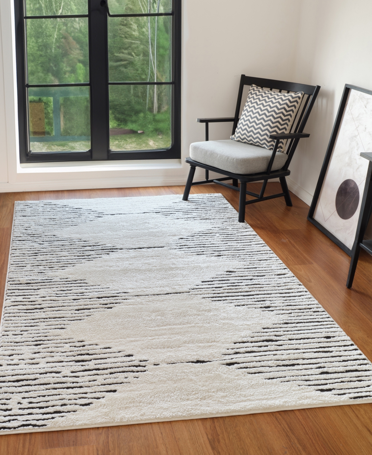 Amer Rugs Monotone Mnt2 2'6"x10' Runner Area Rug In White