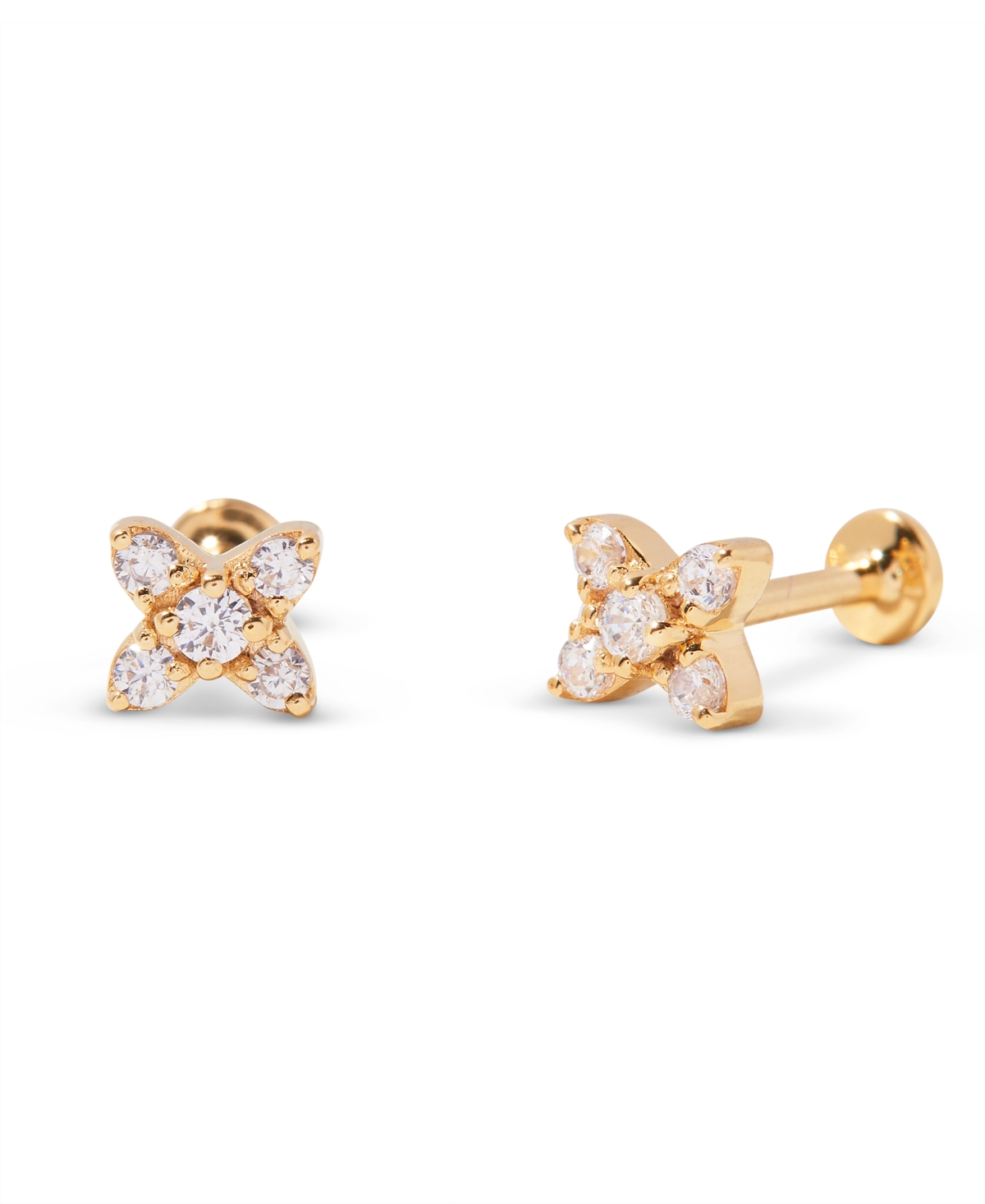 Zola Flower Flat Back Earring - Gold