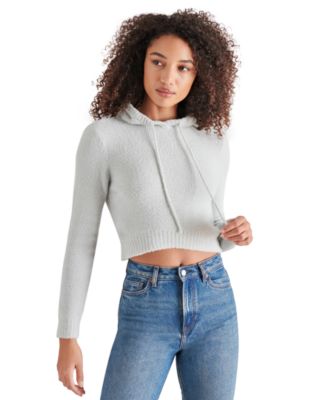 Steve Madden Women's Hidra Cropped Hoodie Sweater - Macy's
