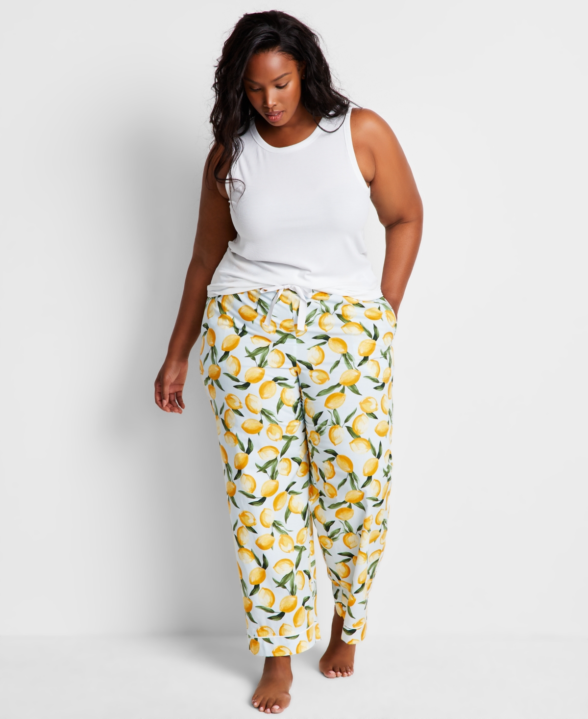 State Of Day Women's Ribbed High-neck Sleep Tank Xs-3x, Exclusively At Macy's In Bright White