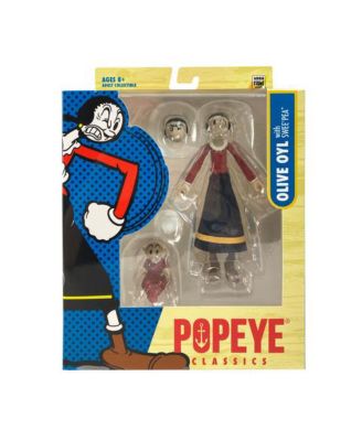 Boss Fight Studio Olive OYL Classics Wave 1 Action Figure – Highly Articulated Figurine with Accessories Including Swee  Pea, Fabric Skirt, Alternate Heads and Hand, and Removable Hat - 1:12.Oh, Dear: Everyone s favorite damsel in distress!