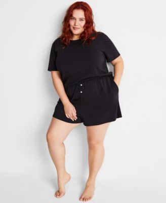 Women's Short-Sleeve Boxer Pajama Set XS-3X