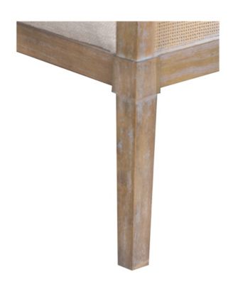 28" Wood Morgan Wide Cane Accent Chair with Removable Back Cushion