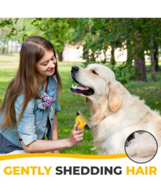 Pet Grooming Brush,  Deshedding Tool for Cats and Dogs, Dematting Undercoat Rake, Dog Brush to Reduce Shedding