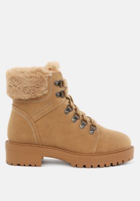 Womens Maranta Faux Fur Collar Ankle Boots