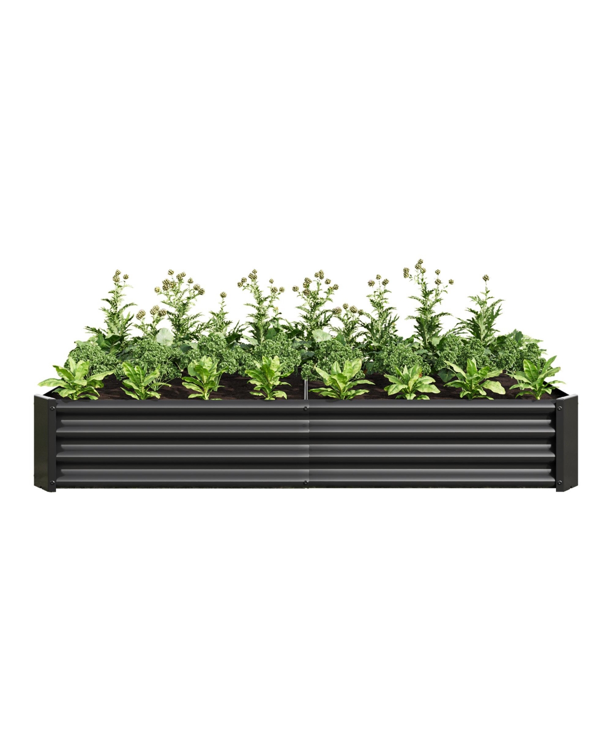 Metal Raised Garden Bed for Outdoor Plants, Vegetables, and Flowers - Rectangular Planter - Silver