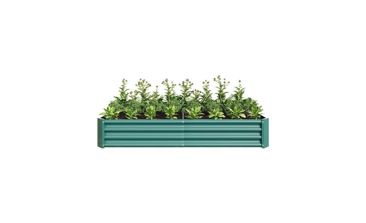 Metal Raised Garden Bed for Outdoor Plants, Vegetables, and Flowers - Rectangular Planter - Silver