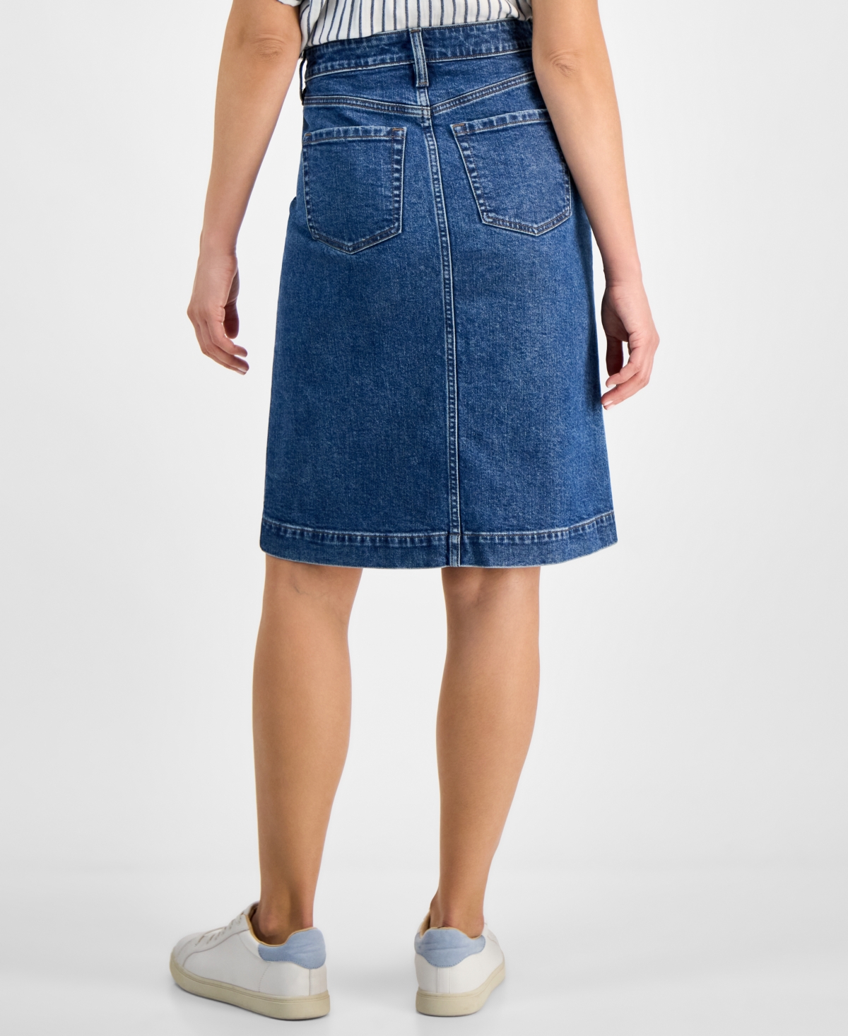 STYLE & CO PETITE DENIM MIDI SKIRT, EXCLUSIVELY AT MACY'S