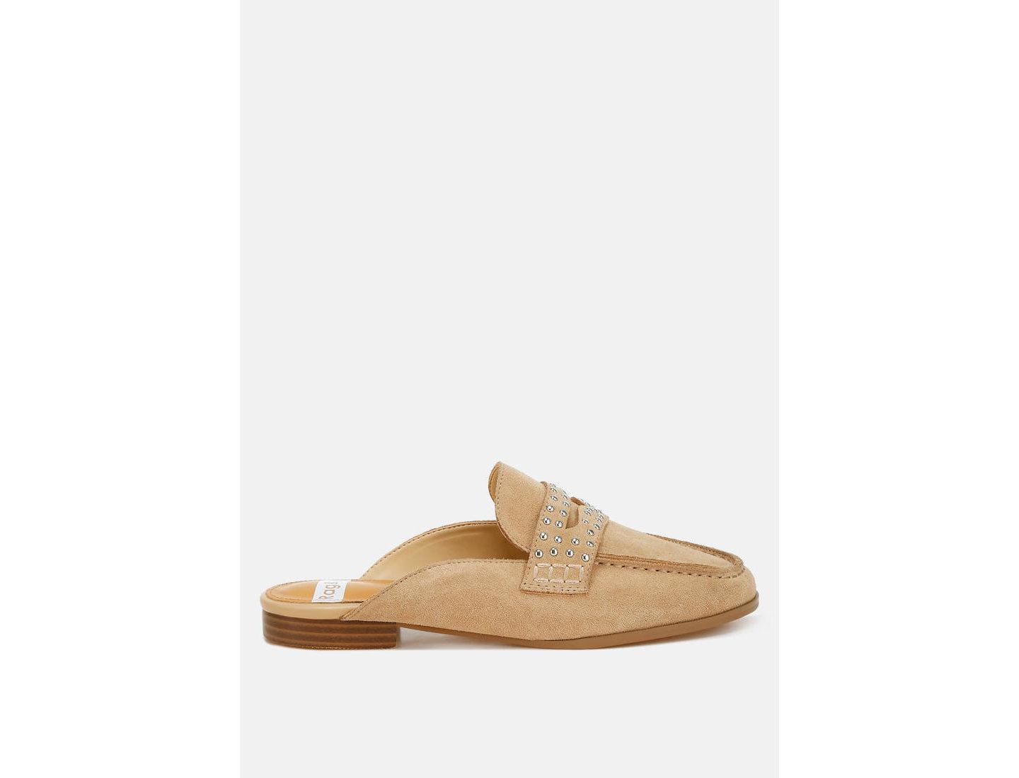 Женские сабо Rag & Co Eve Park Stud Embellished Penny Strap Mules, цвет: Бежевый — фото 1