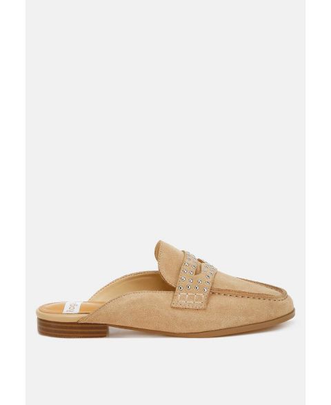 Женские сабо Rag & Co Eve Park Stud Embellished Penny Strap Mules, цвет: Бежевый