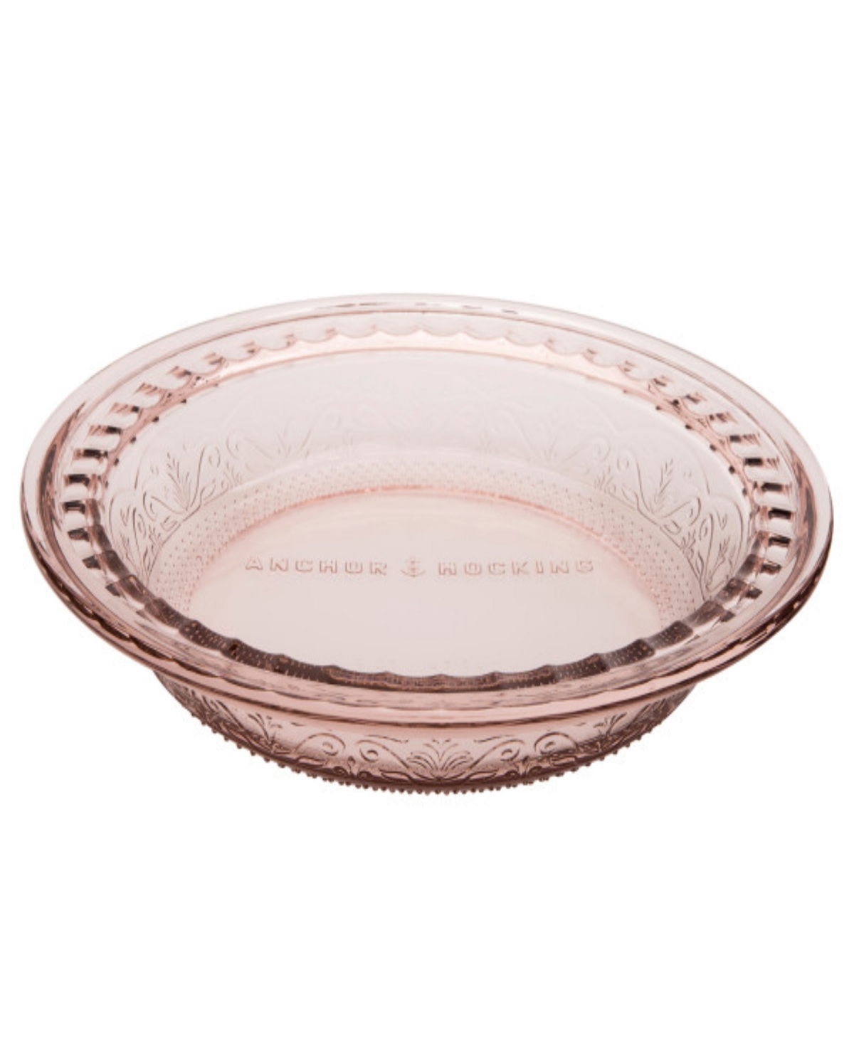 Anchor Hocking 9.25" Laurel Embossed Pie Dish In Rosewater