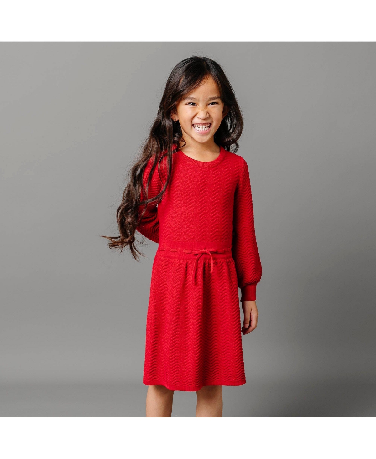 Hope & Henry Toddler Girls Organic Long Sleeve Balloon Sleeve Sweater Dress