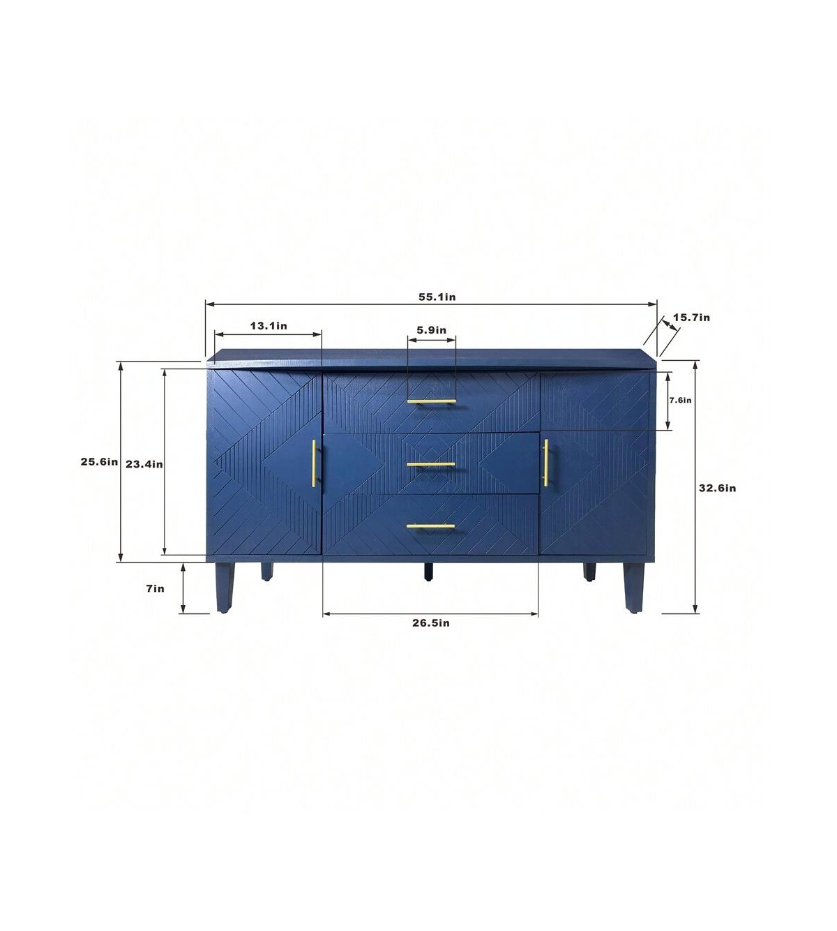 gaomon Wood Dressers & Chests Of Drawers, Drawer Dresser For Bedroom, Storage Dresser With Carved Effect, Vanity Desk Chest Of Drawers, Mid-Century Wo