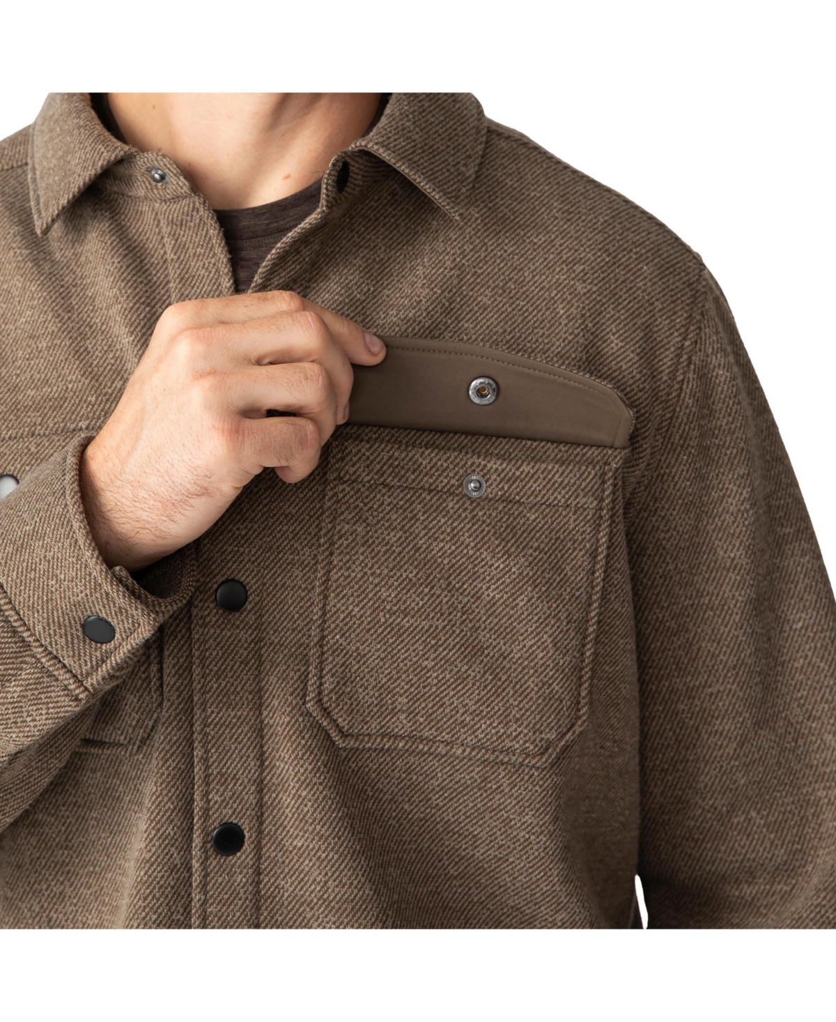 Free Country Men's Fleece Twill Snap Front Shirt