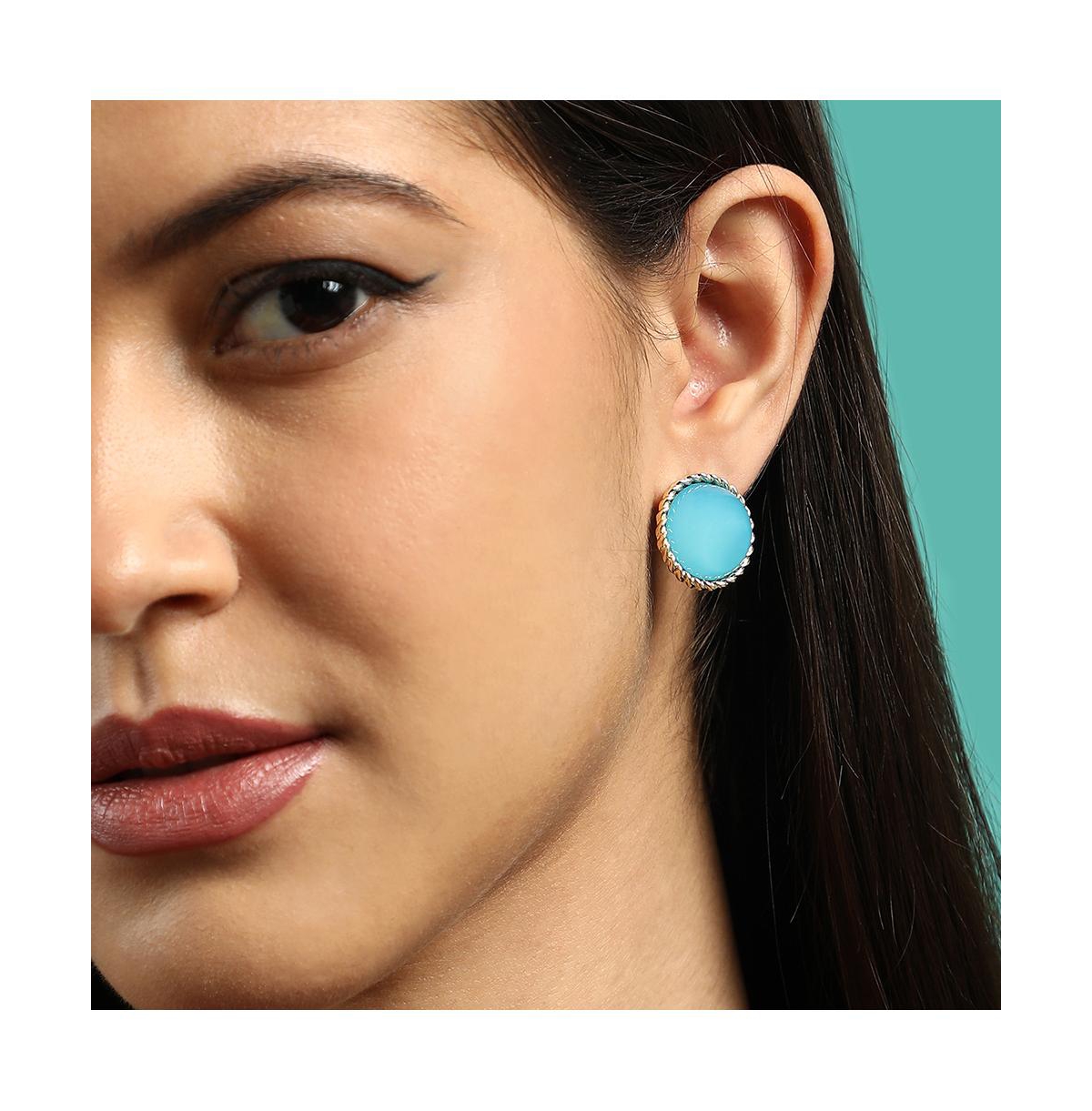 Sohi Women's The Santorini Stud Earrings In Blue
