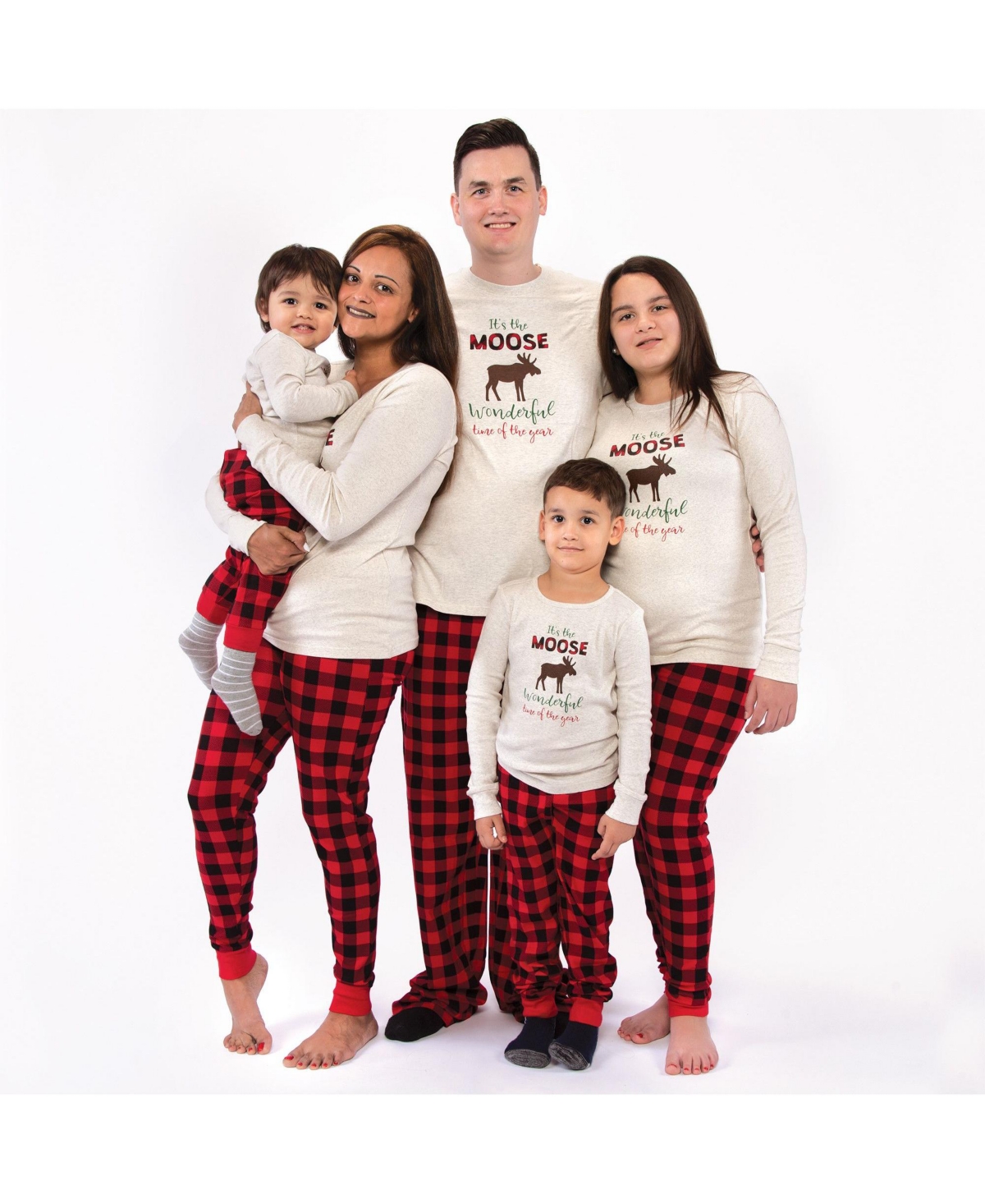 Hudson Baby Little Boys Unisex Holiday Pajamas, Moose Wonderful Time