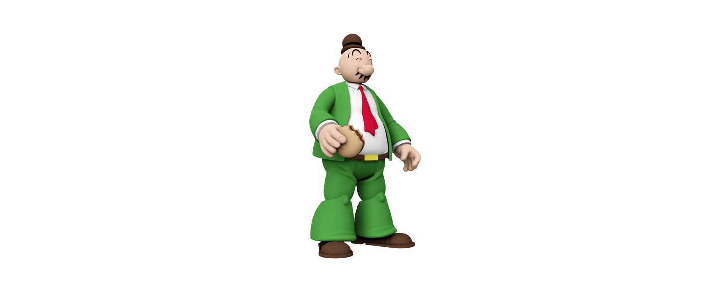 Детская фигурка Popeye Power Stars J. Wellington Wimpy Retro-Style 7-Point Articulation 5" Action Figure, Ages 8+, цвет: Open Miscellaneous — фото 1