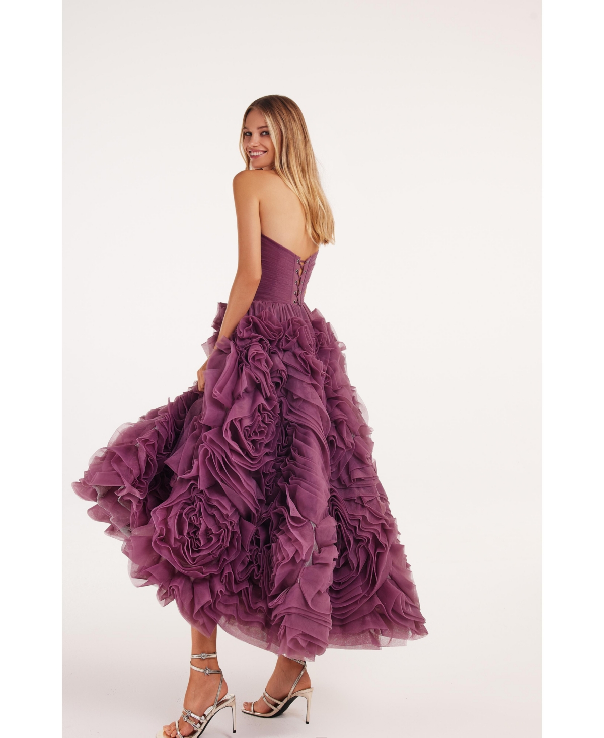 Milla Women's Dramatically Flowered Tulle Dress