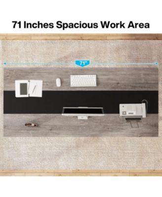 71" Executive Desk, Large Office Computer Desk, [Spacious Work Area] Modern Simple Workstation Writing Table Study Desk for Home Office