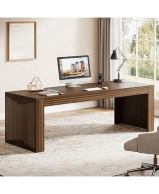 79-Inch Extra Long Desk, Two Person Desk Double Desk for Home Office, Wooden Long Computer Desk, Writing Table Study Desk for Office