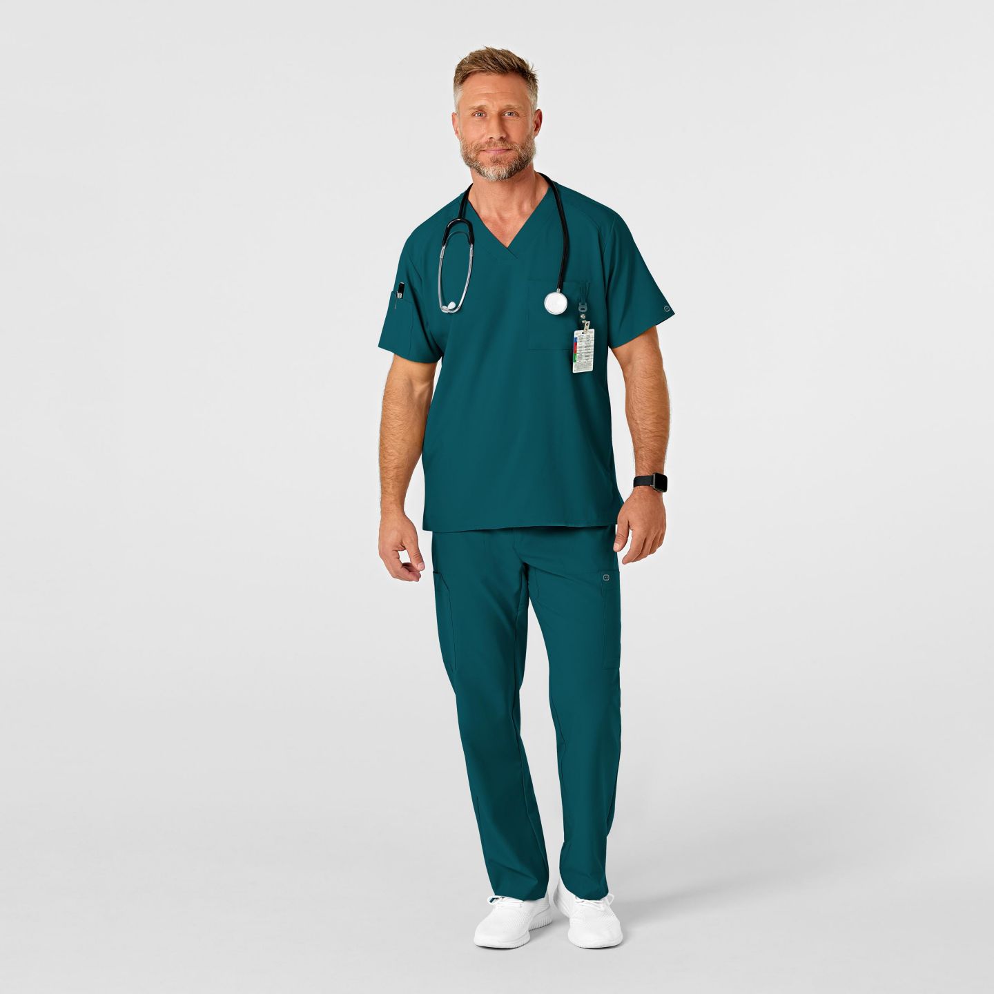 Мужские брюки Wink W123 Flat Front Cargo Scrub Pant Regular, цвет: Синий — фото 2