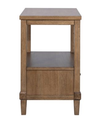 22" Wood Salina Wide Woven Cane Nightstand