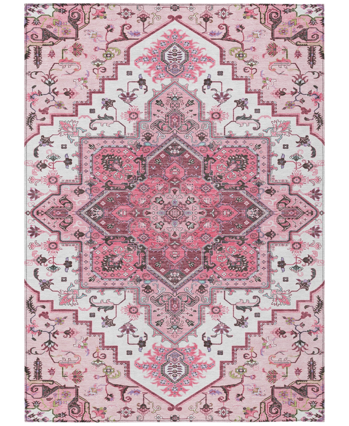 Addison Chantille Machine Washable Acn1036 9'x12' Area Rug In Pink