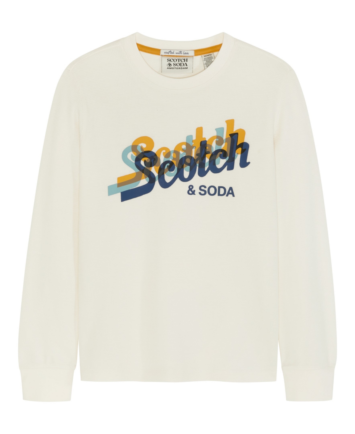 Scotch & Soda Big Boys Long Sleeve Thermal Graphic Tee In Swan