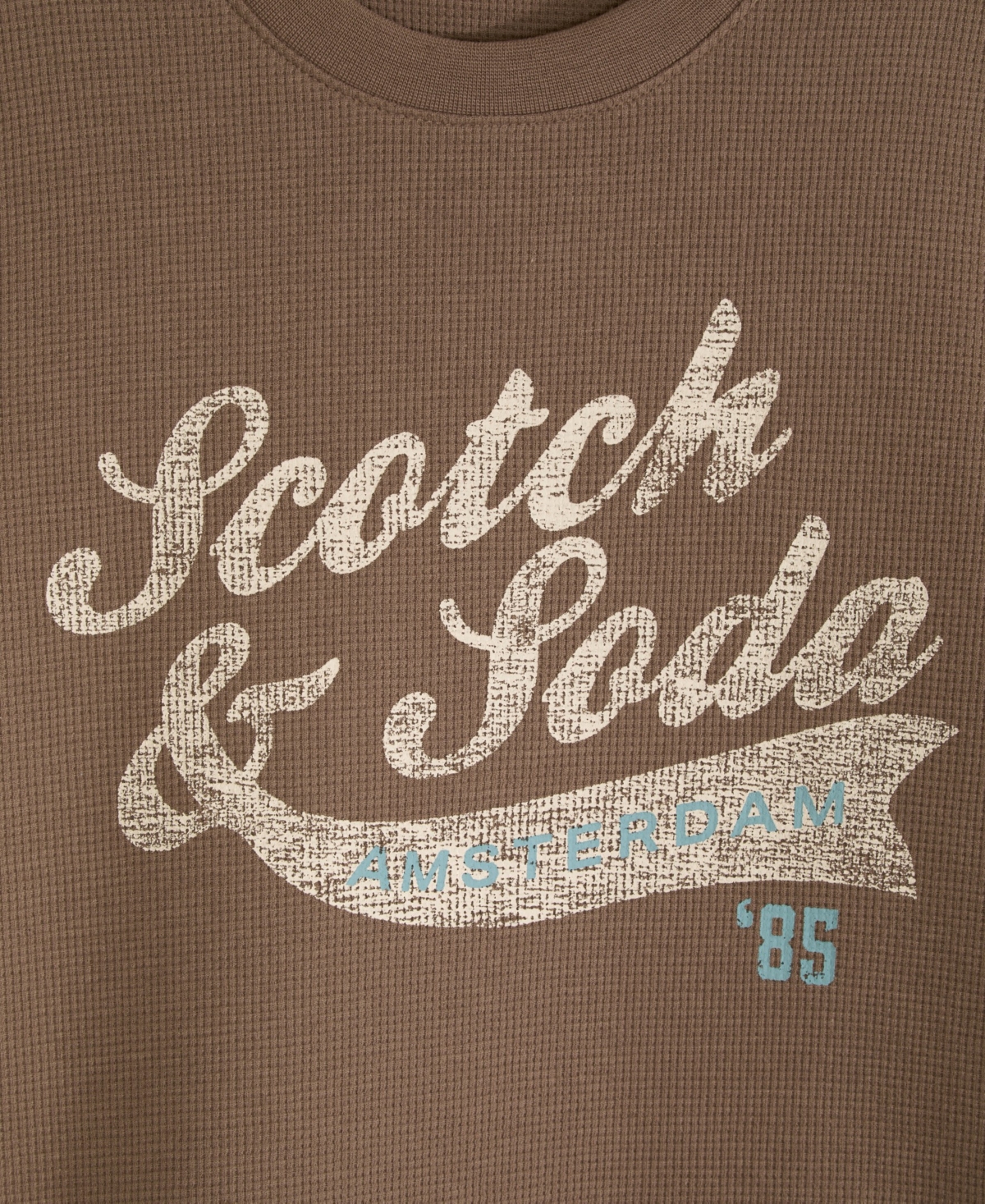 Scotch & Soda Big Boys Long Sleeve Thermal Graphic Tee In Cappuchino