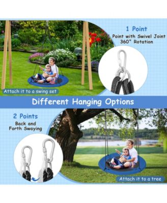 40 Inches Saucer Tree Swing with Adjustable Hanging Ropes and 900D Oxford Fabric