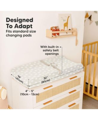 2pk Soothe Changing Pad Covers for Girl, Boy, Soft Cotton Contoured Diaper Changing Table Pad Covers