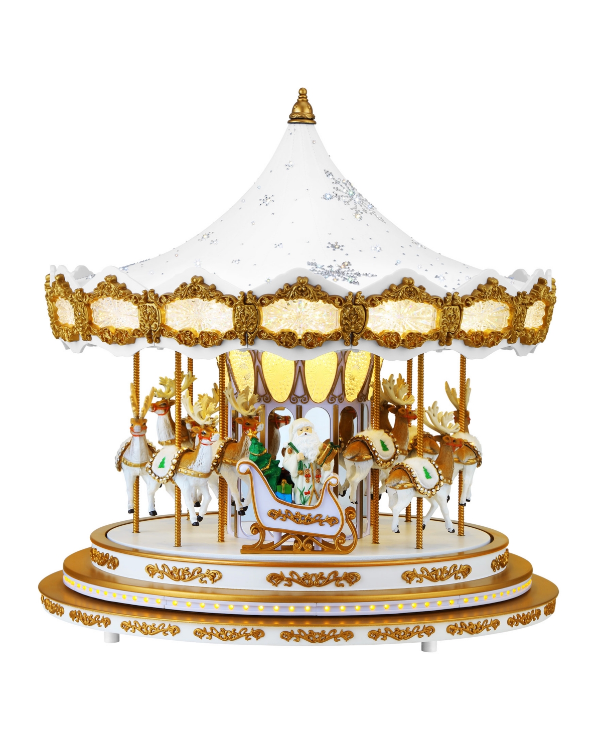 Mr. Christmas 17" Animated Snowflake Crystal Carousel In White