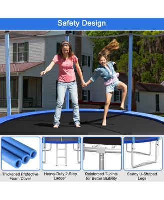 Jumping Exercise Recreational Bounce Trampoline for Kids W/Safety Enclosure