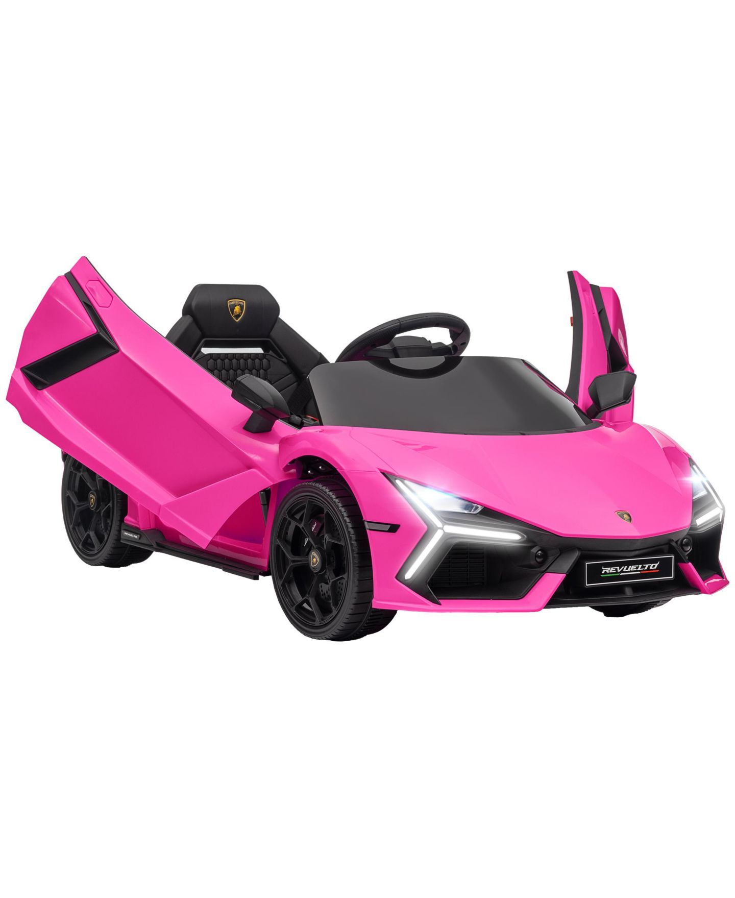 Детская игрушка Qaba Lamborghini Revuelto 12V Electric Dual-Mode Ride-On Car, 1 Player, Ages 3+, цвет: Розовый — фото 1