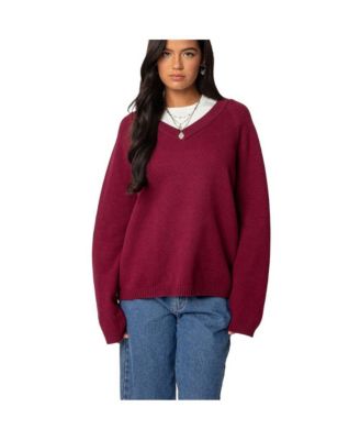 Women's Martha Oversized V Neck Sweater