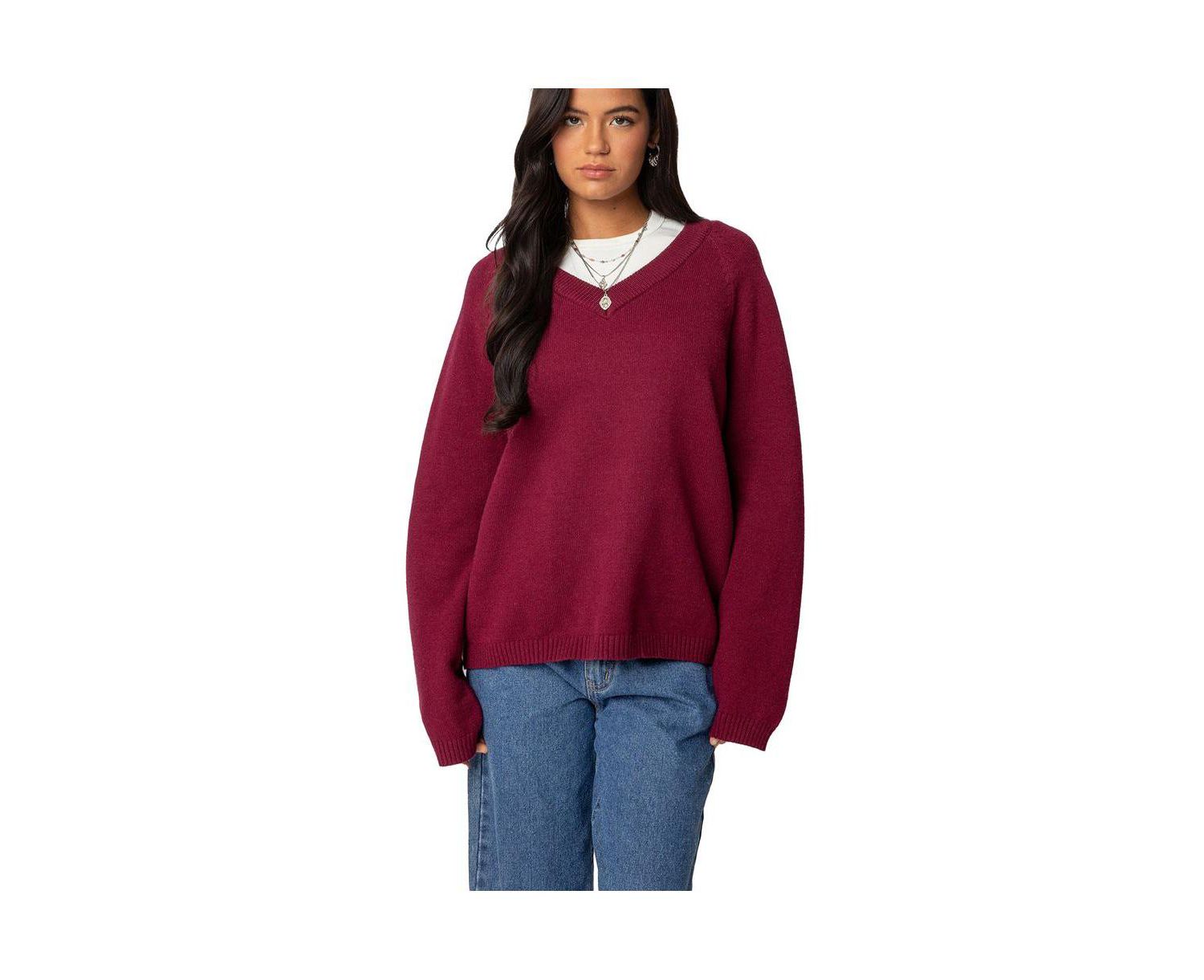Women's Martha Oversized V Neck Sweater
